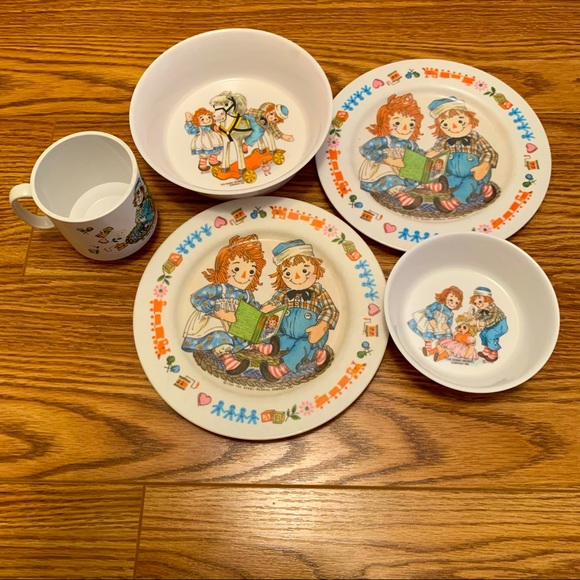 Oneida Other - Vintage 1969 Oneida Raggedy Ann & Andy Children’s Dinnerware Set